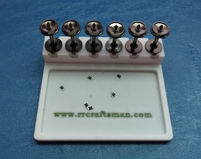 Wheels in the assembly tray